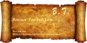 Bacsa Tertullia névjegykártya